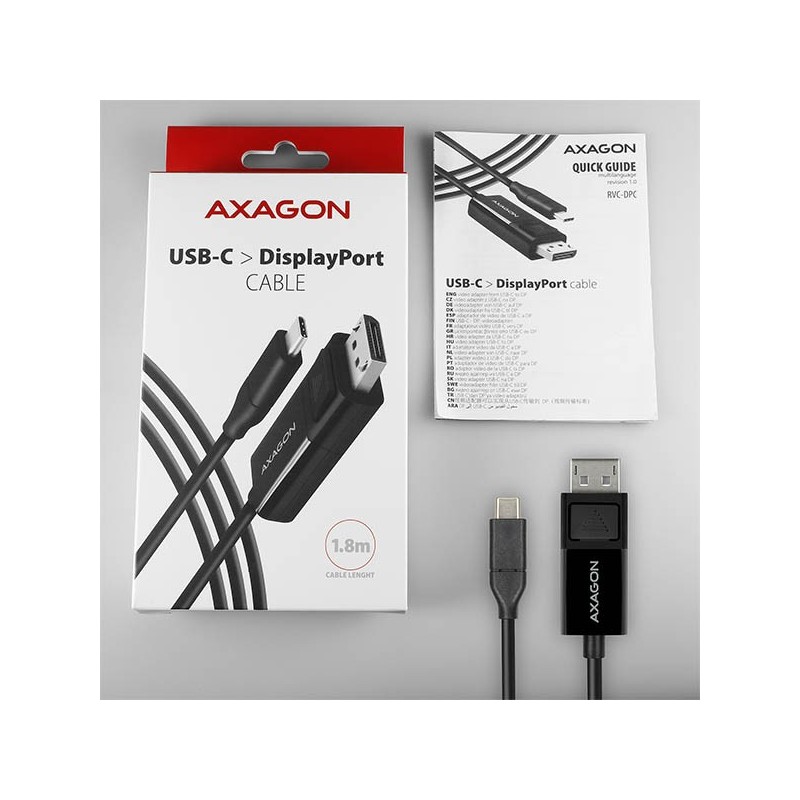RVC-DPC Konwerter/kabel USB-C -> DisplayPort 1,8m, 4K/60HZ | PartsPC.pl