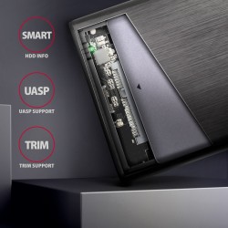 EE25-A6C Bezśrubowa aluminiowa obudowa zewnętrzna USB-C 3.2 … | PartsPC.pl