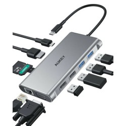 CB-C89 aluminiowy Hub USB-C | 10w1 | RJ45 Ethernet 10/100/10… | PartsPC.pl