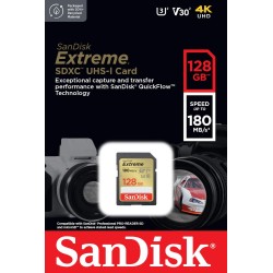 Karta pamięci Extreme SDXC 128GB 180/90 MB/s V30 UHS-I U3 | PartsPC.pl