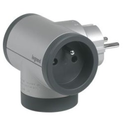 Rozgałęźnik obrotowy 2x2P+Z, USB A+C - aluminium/grafitowy | PartsPC.pl