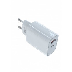 Ładowarka sieciowa 2x3A USB C + USB A Power Delivery biała | PartsPC.pl