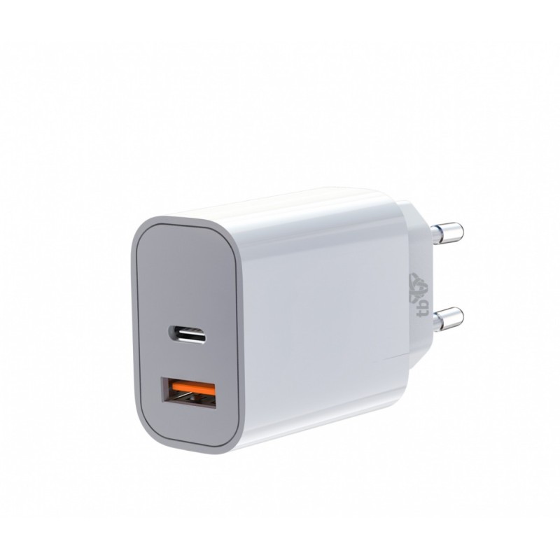 Ładowarka sieciowa 2x3A USB C + USB A Power Delivery biała | PartsPC.pl