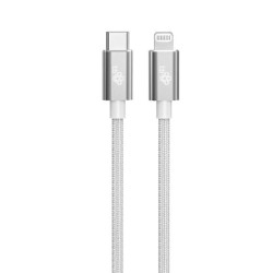 Kabel Lightning MFi - USB C srebrny 1m | PartsPC.pl