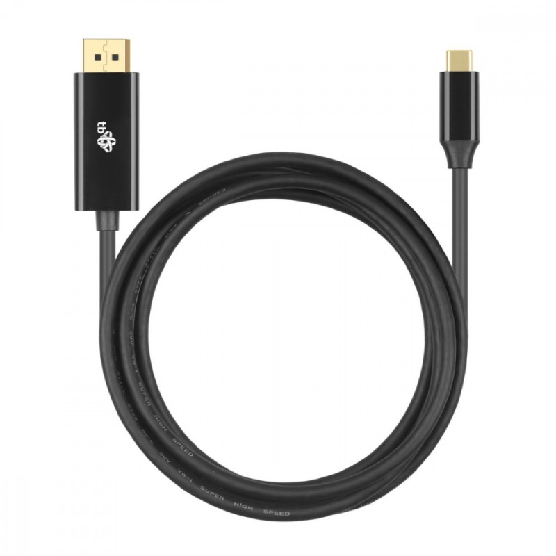 Kabel USB C - Displayport 2m czarny | PartsPC.pl