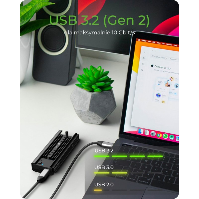 Stacja dokująca IB-180MC-C31 M.2 NVMe&SATA Docking, USB 3.2 … | PartsPC.pl
