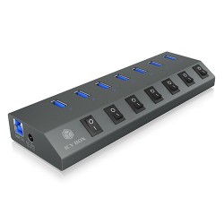 IB-HUB1701-C3 7xUSB Type-A, włącznik/wyłącznik dla każdego U… | PartsPC.pl