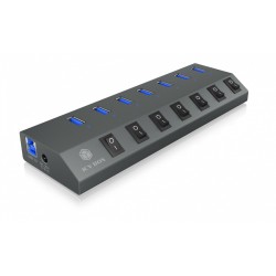 IB-HUB1701-C3 7xUSB Type-A, włącznik/wyłącznik dla każdego U… | PartsPC.pl