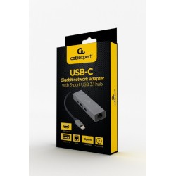 Hub 3 portowy USB 3.1 z kartą sieciową | PartsPC.pl