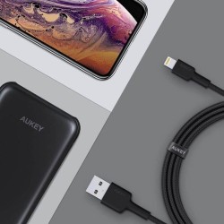 CB-AL05 nylonowy kabel Quick Charge Lightning-USB | 2m | cer… | PartsPC.pl