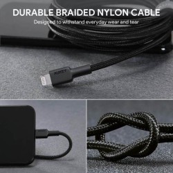CB-AL05 nylonowy kabel Quick Charge Lightning-USB | 2m | cer… | PartsPC.pl