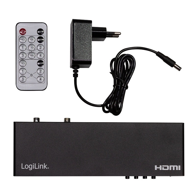 Switch 4x2 HDMI, 4K 60Hz, z pilotem | PartsPC.pl