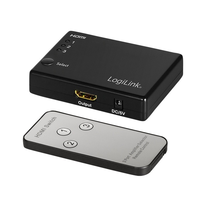 Przełącznik Switch 3x1 HDMI, 1080p 60Hz, z pilotem | PartsPC.pl
