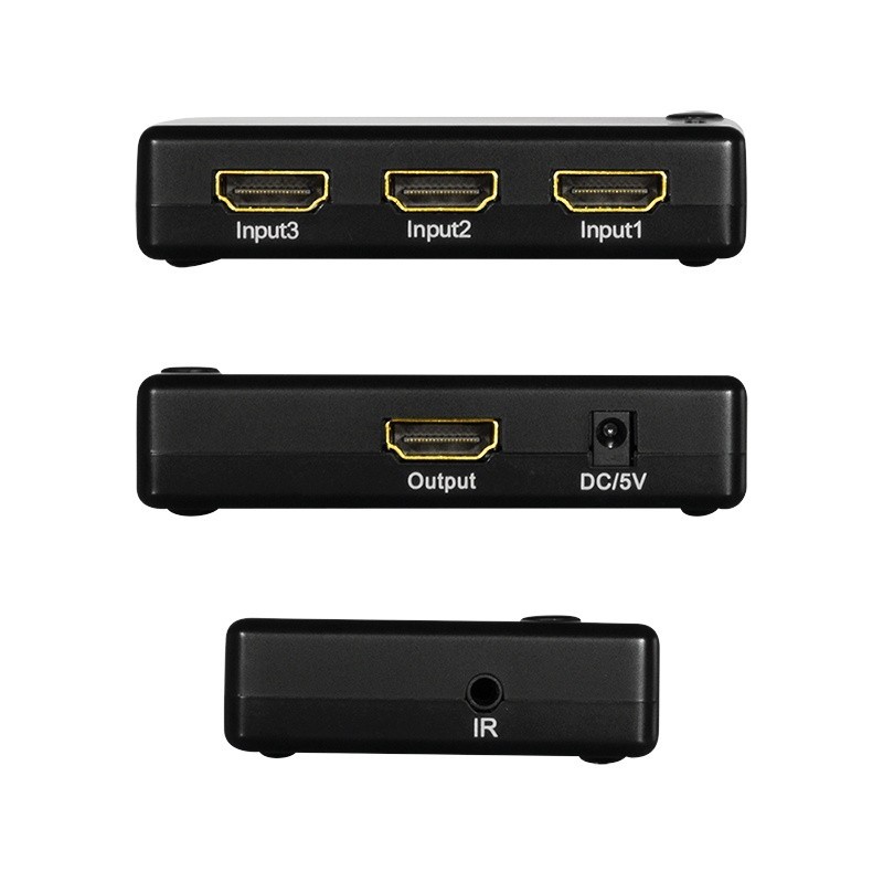 Przełącznik Switch 3x1 HDMI, 1080p 60Hz, z pilotem | PartsPC.pl