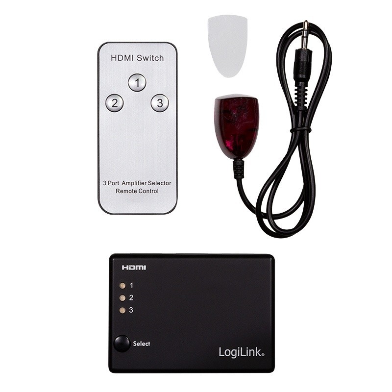 Przełącznik Switch 3x1 HDMI, 1080p 60Hz, z pilotem | PartsPC.pl