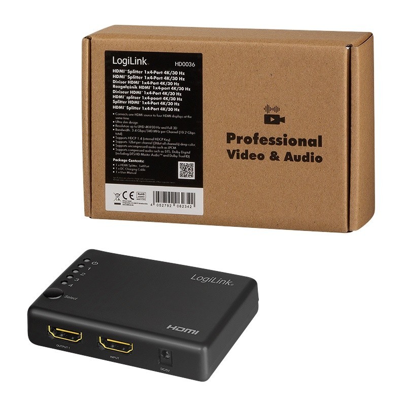 Splitter 4xHDMI 4K, 30Hz | PartsPC.pl