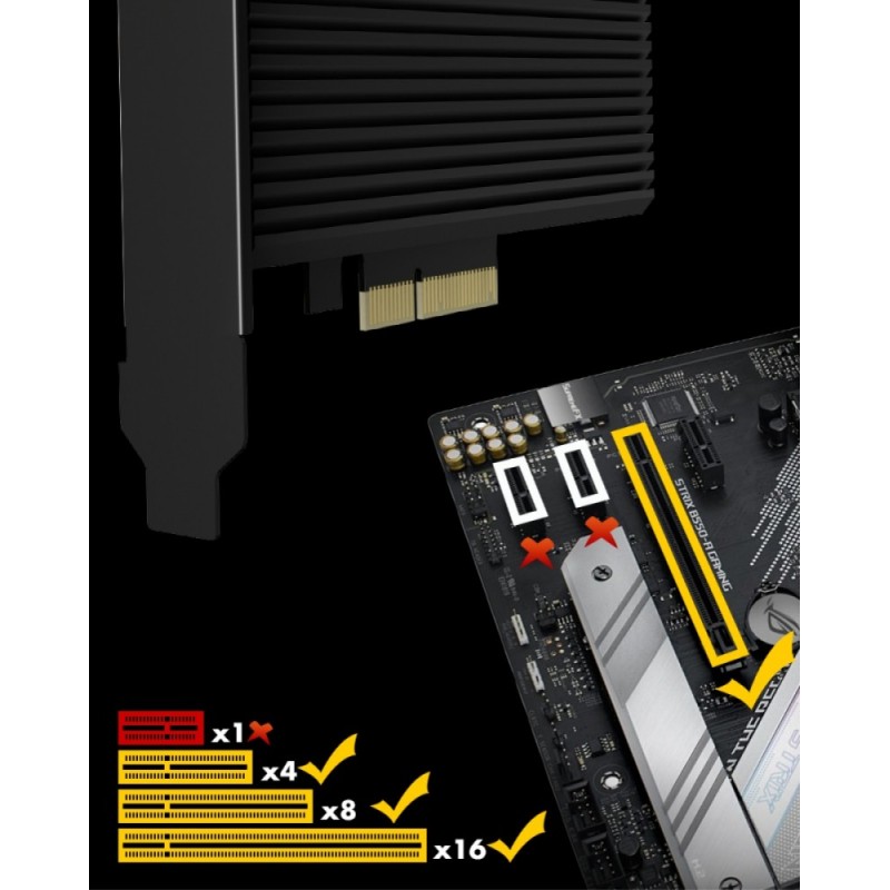 Karta PCI na M.2 SSD NVMe IB-PCI208-HS z radiatorem | PartsPC.pl