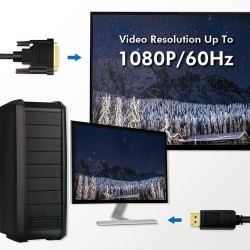Kabel DisplayPort 1.2 do DVI 2m Czarny | PartsPC.pl