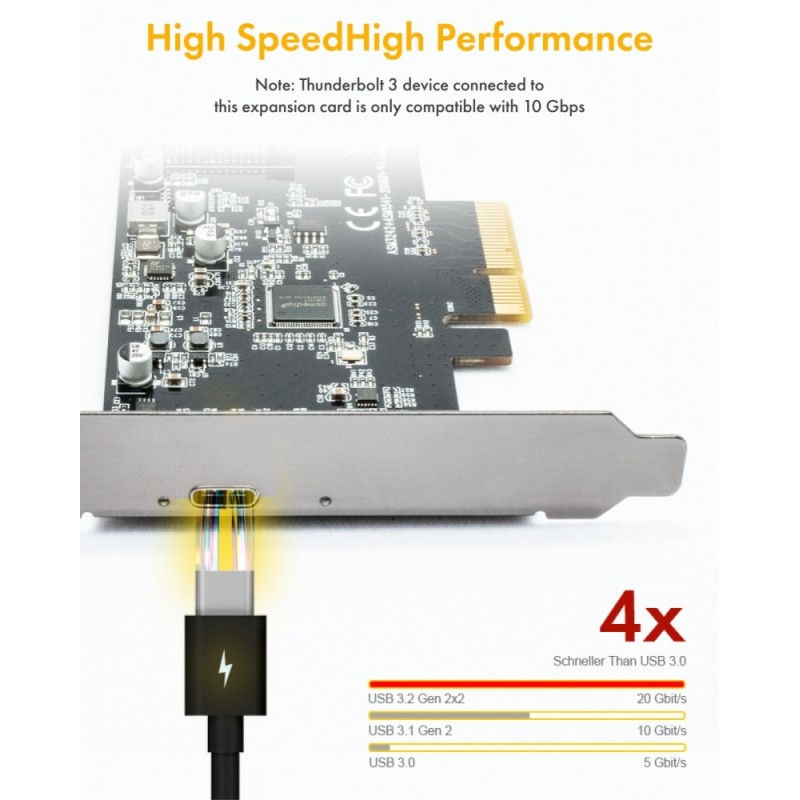 IB-PCI1901-C32 Karta PCIe, TYPE-C USB 3.2 (Gen 2x2) | PartsPC.pl