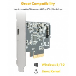 IB-PCI1901-C32 Karta PCIe, TYPE-C USB 3.2 (Gen 2x2) | PartsPC.pl