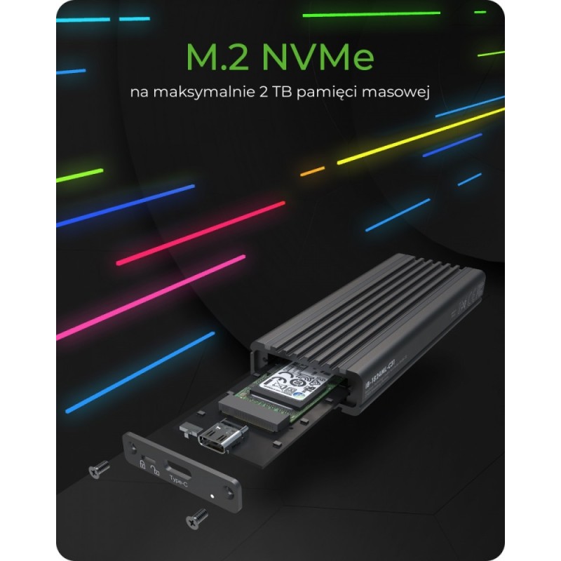 IB-1824ML-C31 Obudowa M.2 NVMe z oświetleniem RGB | PartsPC.pl