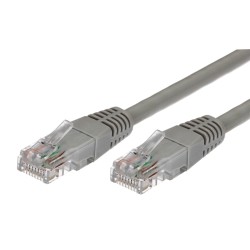 Kabel Patchcord miedziany kat.5e RJ45 UTP 5m szary | PartsPC.pl