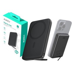 Powerbank magnetyczny Aukey PB-MS01 6700 mAh, 15/20W, stojący, szary