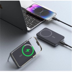 Powerbank magnetyczny Aukey PB-MS01 6700 mAh, 15/20W, stojący, szary