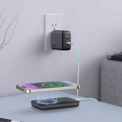Powerbank magnetyczny Aukey PB-MS01 6700 mAh, 15/20W, stojący, szary