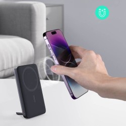 Powerbank magnetyczny Aukey PB-MS01 6700 mAh, 15/20W, stojący, szary