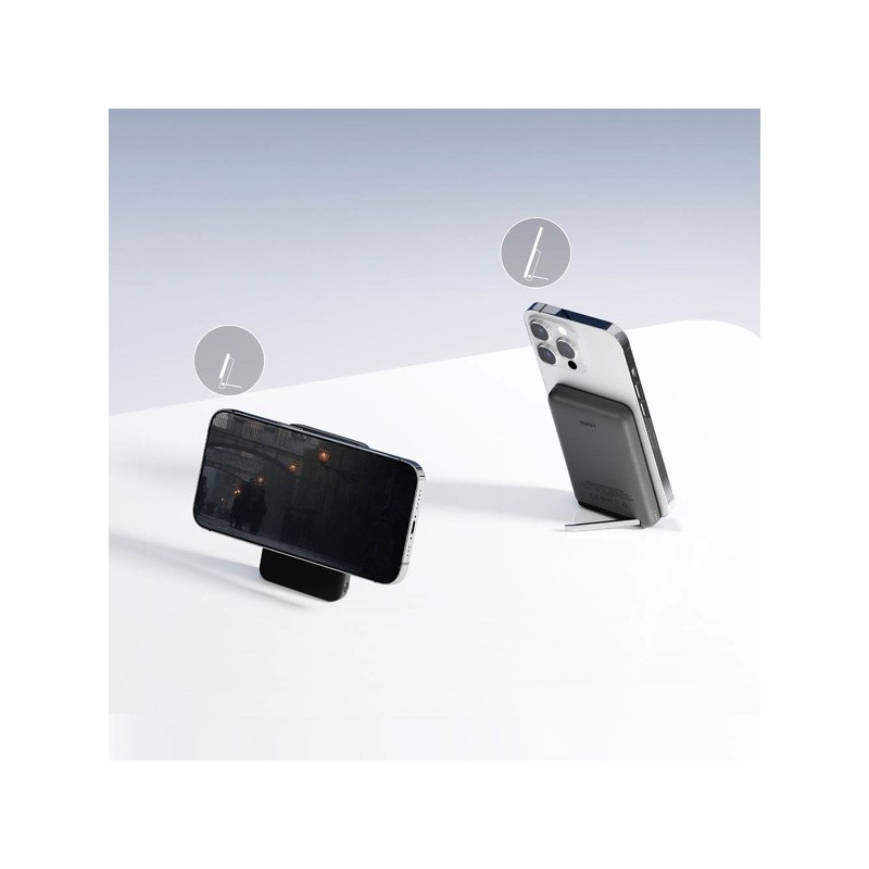 Powerbank magnetyczny Aukey PB-MS01 6700 mAh, 15/20W, stojący, szary