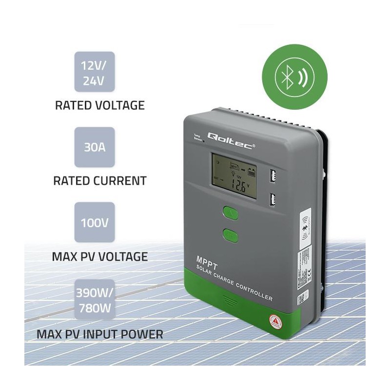 Solarny regulator ładowania MPPT z czujnikiem temperatury 30… | PartsPC.pl