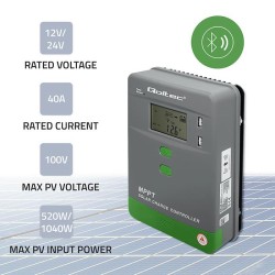 Solarny regulator ładowania MPPT z czujnikiem temperatury 40… | PartsPC.pl