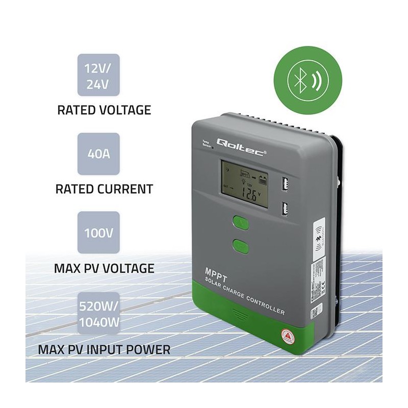 Solarny regulator ładowania MPPT z czujnikiem temperatury 40… | PartsPC.pl