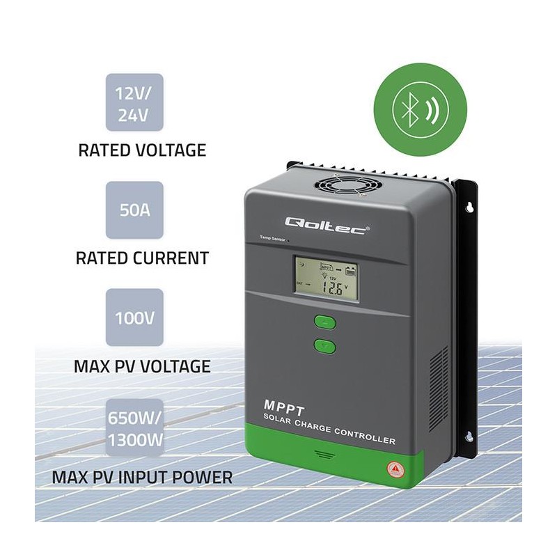 Solarny regulator ładowania MPPT z czujnikiem temperatury 50… | PartsPC.pl