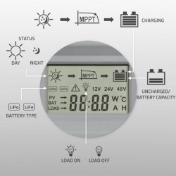 Solarny regulator ładowania MPPT z czujnikiem temperatury 50… | PartsPC.pl