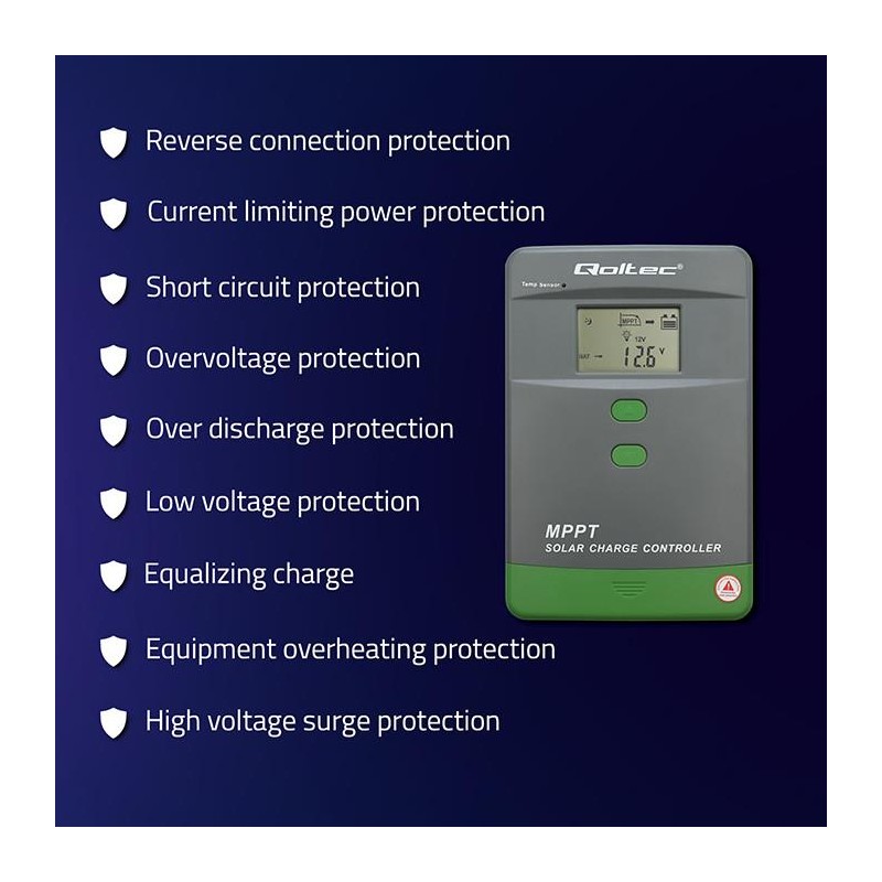 Solarny regulator ładowania MPPT z czujnikiem temperatury 50… | PartsPC.pl
