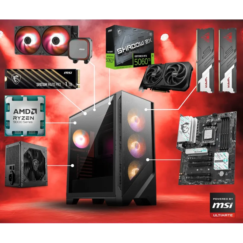 Komputer MSI PartsPC Ultimate 8G | Ryzen 5 9600X + RTX 5060 Ti 8GB | PartsPC.pl