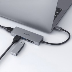 HUB USB-C CB-C63 aluminiowy | Ultra Slim | 4w1 | 3xUSB 3.1 |… | PartsPC.pl