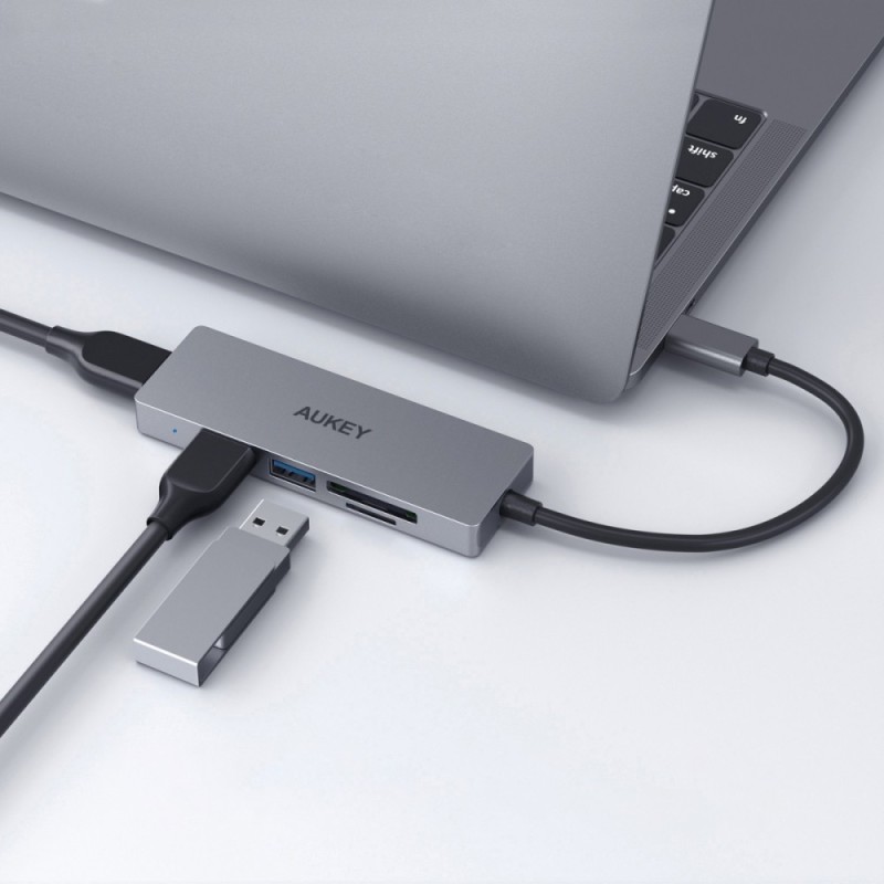 HUB USB-C CB-C63 aluminiowy | Ultra Slim | 4w1 | 3xUSB 3.1 |… | PartsPC.pl