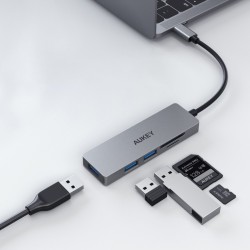 HUB USB-C CB-C63 aluminiowy | Ultra Slim | 4w1 | 3xUSB 3.1 |… | PartsPC.pl