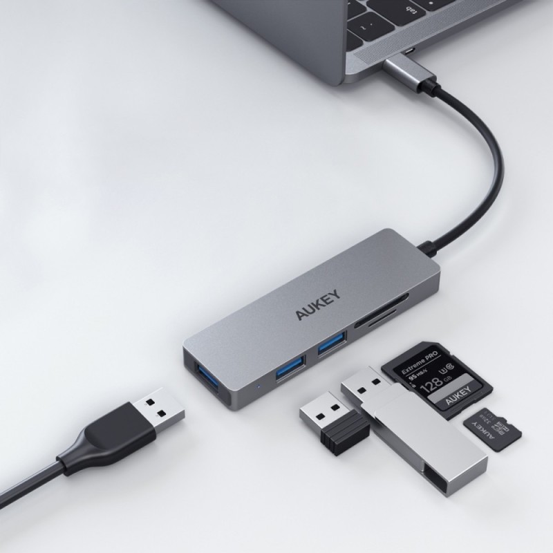 HUB USB-C CB-C63 aluminiowy | Ultra Slim | 4w1 | 3xUSB 3.1 |… | PartsPC.pl