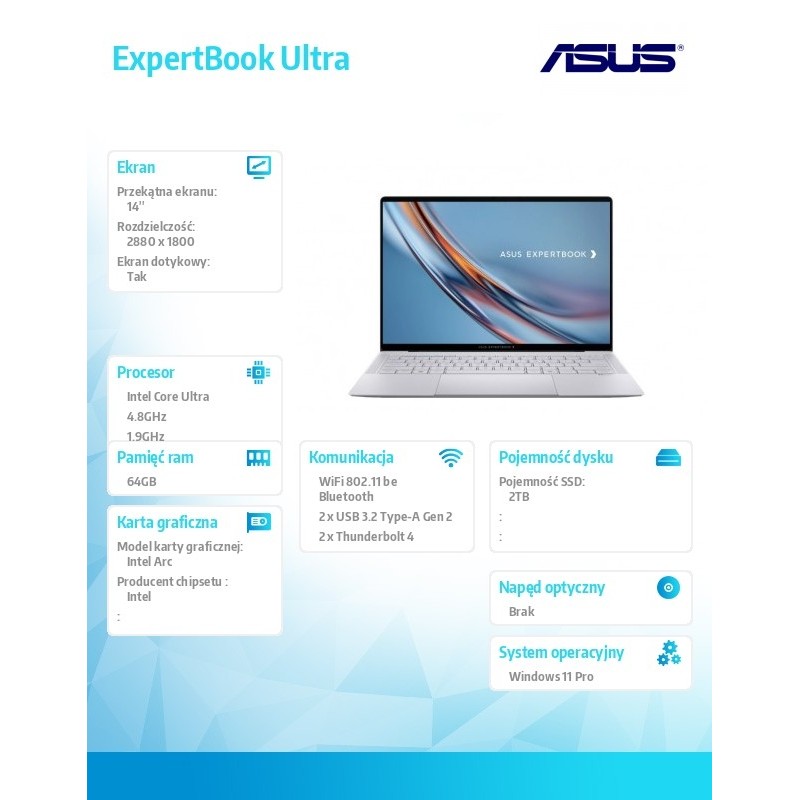 Laptop ExpertBook Ultra B9406CAA-TH0744X -  Core ultra X7 35… | PartsPC.pl