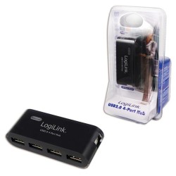 Hub USB LogiLink UA0085 4xUSB 2.0, aktywny, czarny | PartsPC.pl