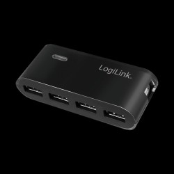 Hub USB LogiLink UA0085 4xUSB 2.0, aktywny, czarny | PartsPC.pl