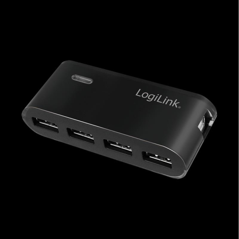 Hub USB LogiLink UA0085 4xUSB 2.0, aktywny, czarny | PartsPC.pl
