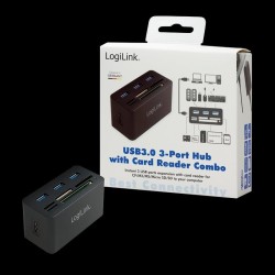 Hub USB LogiLink CR0042 USB3.0 z czytnikiem kart pamięci | PartsPC.pl