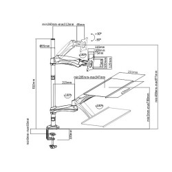 Uchwyt do monitora oraz klawiatury Maclean MC-681 13-27" 9kg czarny max