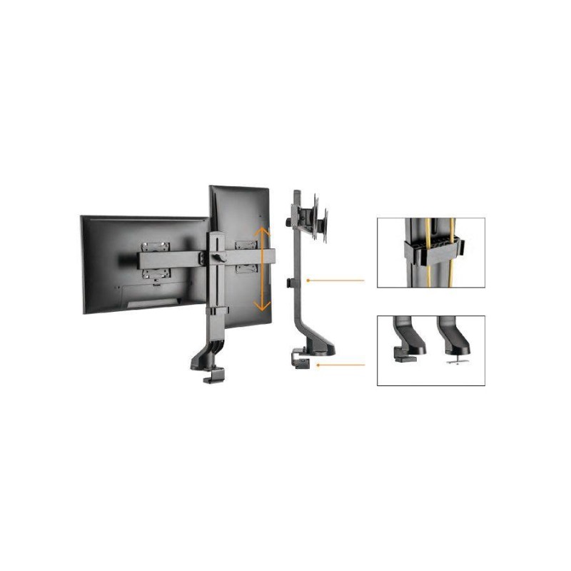 Uchwyt na dwa monitory Maclean MC-854 17"-27" 14kg VESA... | PartsPC.pl