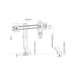 Uchwyt na dwa monitory Maclean MC-854 17"-27" 14kg VESA... | PartsPC.pl